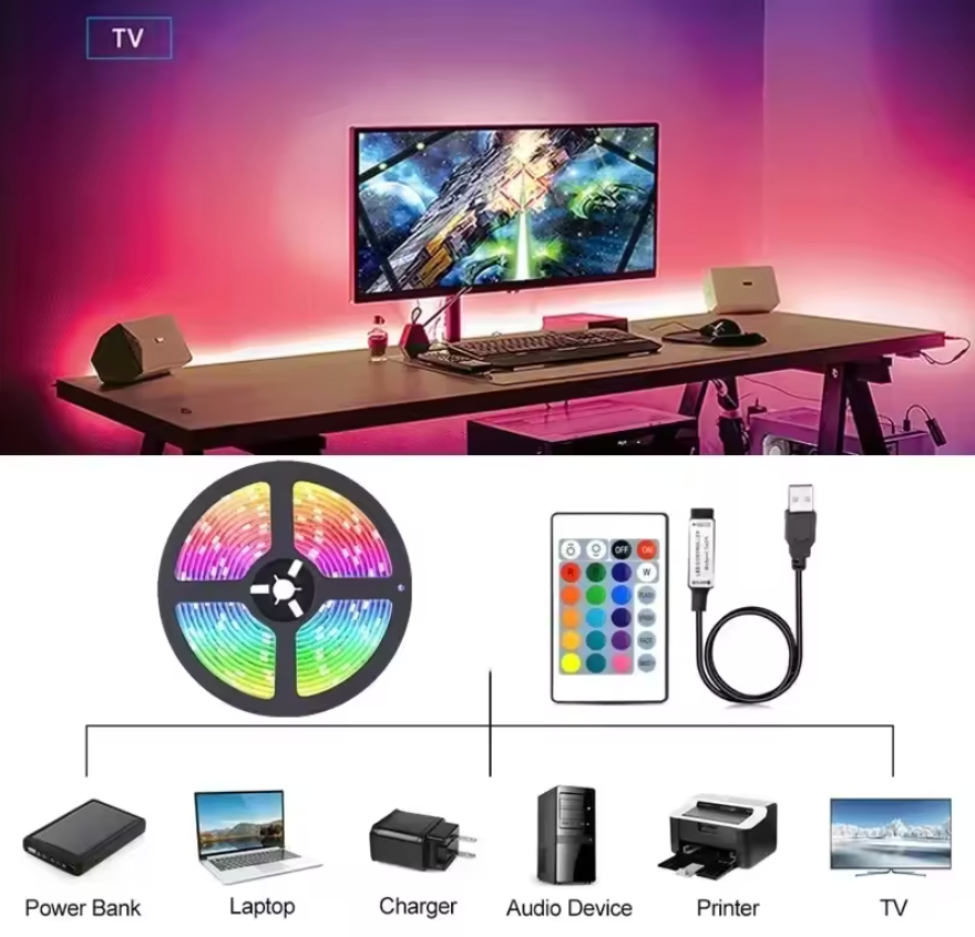 CINTA LED RGB CONTROL APP BLUETOOTH 5 MT