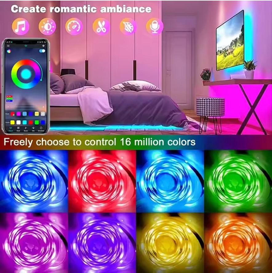 CINTA LED RGB CONTROL APP BLUETOOTH 5 MT
